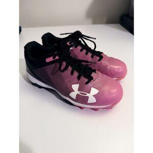 Under Armour Leadoff Low‎ RM Kid PINK BLACK Baseball Softball Cleats - 3Y